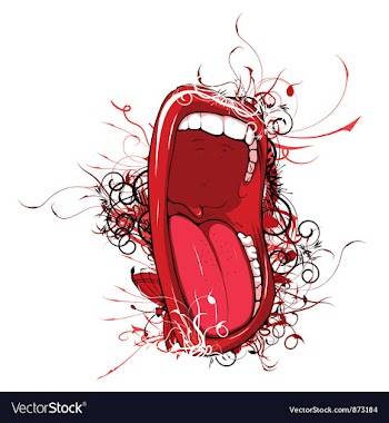 Mouth with floral vector image
