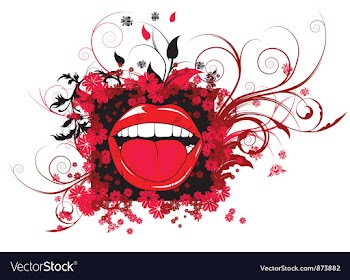 Mouth with floral vector image