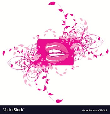 Mouth with floral vector image