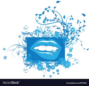 Mouth with floral vector image
