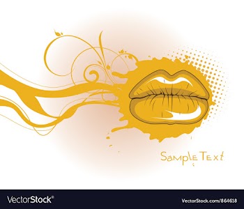 Mouth with grunge vector image