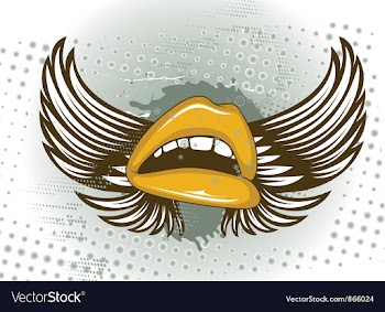 Mouth with grunge vector image