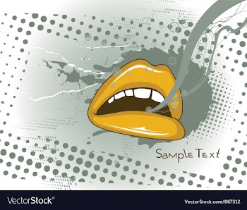 Mouth with grunge vector image
