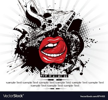 Mouth with grunge vector image