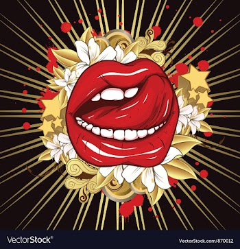 Mouth with ray vector image