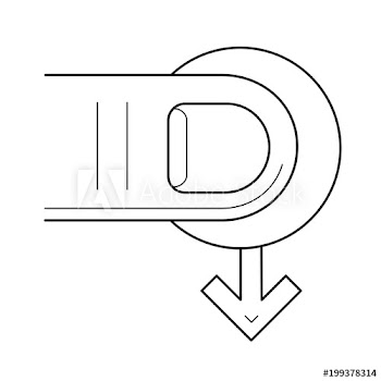 Move cursor vector line icon isolated on white background
