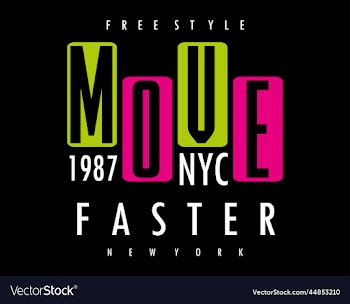 move faster typography for t shirt design premium
