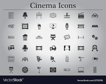 Movie cinema icons vector image