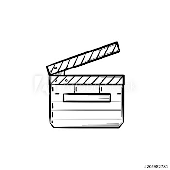 Movie clapboard hand drawn outline doodle icon