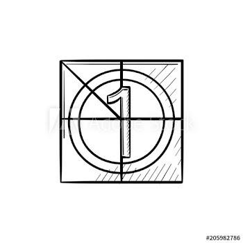 Movie countdown hand drawn outline doodle icon