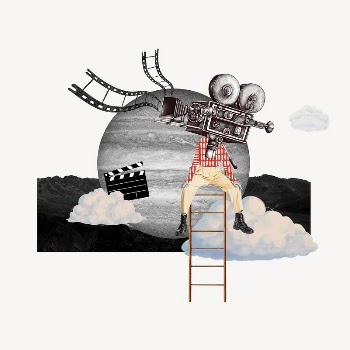 Movie director on ladder, entertainment | Free Photo - rawpixel