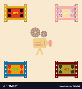 Movie frame collection in flat vector image