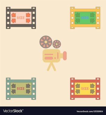 Movie frame collection in flat vector image