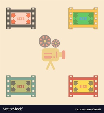 Movie frame collection in flat vector image