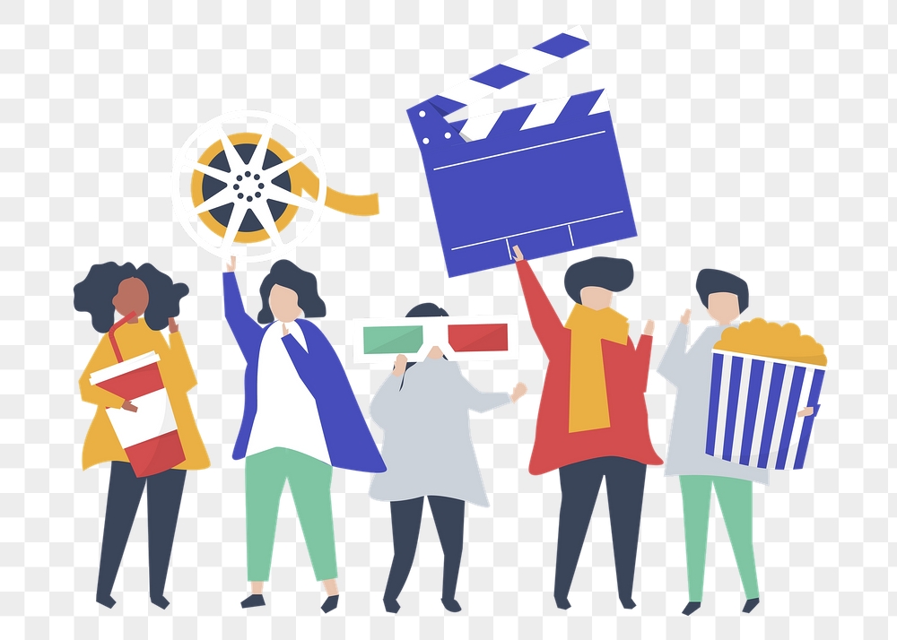Movie goers illustration png, entertainment | Free PNG - rawpixel