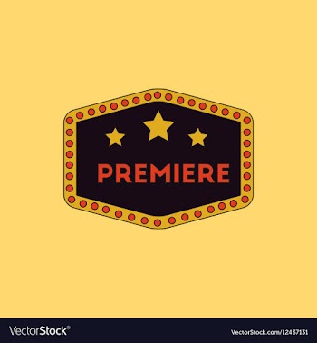 Movie label in flat style vector image