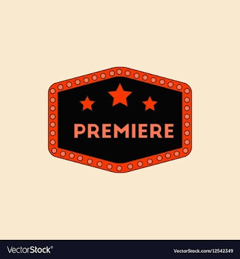 Movie label in flat style vector image