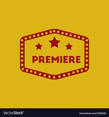 Movie label in flat style vector image
