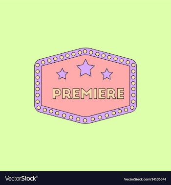 Movie label in flat style vector image