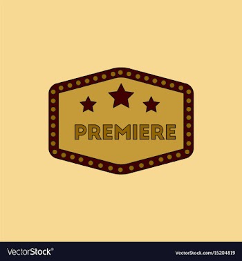 Movie label in flat style vector image