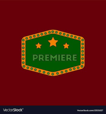 Movie label in flat style vector image