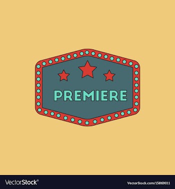 Movie label in flat style vector image