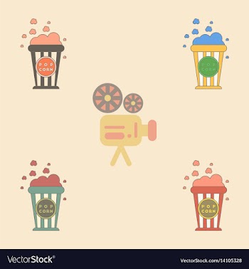 Movie snack collection in flat vector image