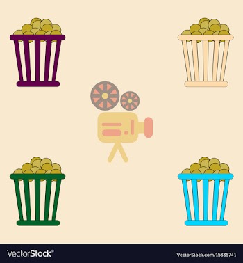 Movie snack collection in flat vector image