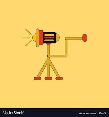 Movie spotlight floor lamp in vector image
