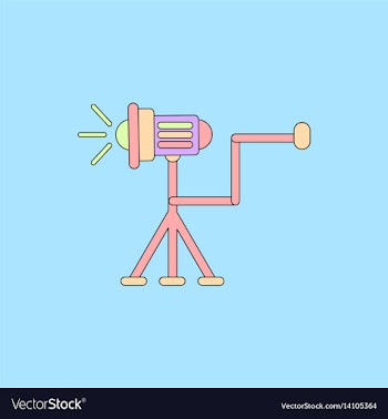 Movie spotlight floor lamp in vector image