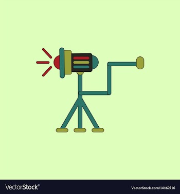 Movie spotlight floor lamp in vector image