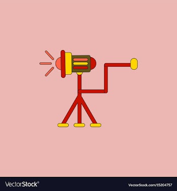 Movie spotlight floor lamp in vector image