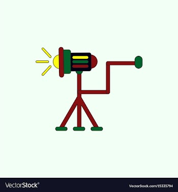 Movie spotlight floor lamp in vector image