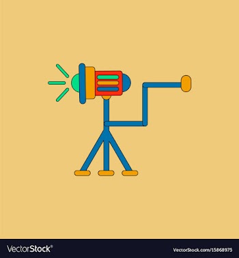 Movie spotlight floor lamp in vector image