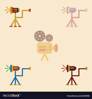 Movie spotlight floor lamp vector image