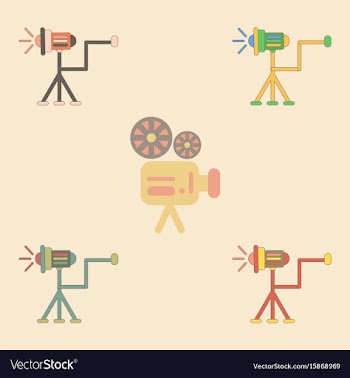 Movie spotlight floor lamp vector image