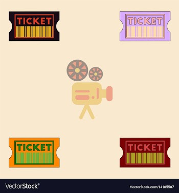 Movie ticket collection in vector image