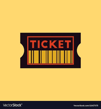 Movie ticket in flat style vector image