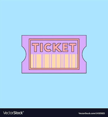 Movie ticket in flat style vector image