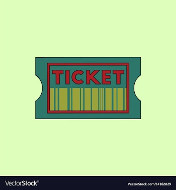 Movie ticket in flat style vector image