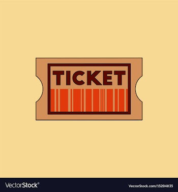 Movie ticket in flat style vector image