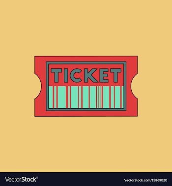 Movie ticket in flat style vector image