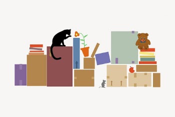 Moving clipart, stacks of packing | Free Vector - rawpixel