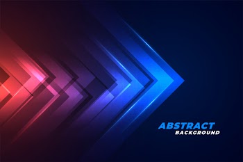 Moving forward arrows in glowing red and blue lights background Free Vector