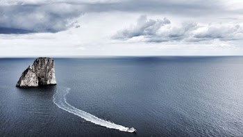 moving white speedboat