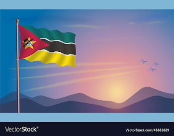 mozambique flag in the morning sun