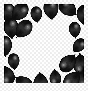 Mq Black Balloon Balloons Frames Border Borders - Transparent ...