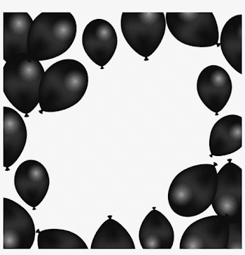 Mq Black Balloon Balloons Frames Border Borders - Transparent ...