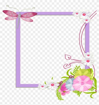 #mq #purple #flowers #frame #frames #border #borders - Cute Photo Frame Png