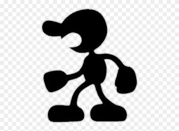 Mr Game And Watch Png Svg Black And White - Super Smash Bros ...